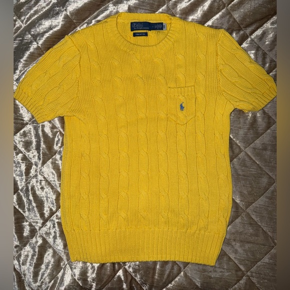 Polo Ralph Lauren Sweaters - Polo by Ralph Lauren Bright Yellow Cable Knit Sweater